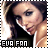 Pixelated static icon of a woman with dark hair wearing a black top, featuring text reading "EVA FAN" at the bottom.