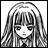 Black-and-white pixelated image of a character with long hair and bangs, next to text reading 'Anime IM' and 'com' on a black background.
