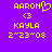 Yellow pixelated text and symbols on a solid purple background, with one version showing a heart symbol replacing the 'O' in AARON.