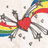 Pixelated icon with red heart, rainbow arc, and gray starbursts on white background; green text reads "hey, you miss drop dead gorgeuos".