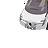 Pixelated animated car icon with white body, brown roof, and dark gray accents, shown from multiple angles against a solid gray background.