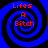 Four identical blue spiral patterns with red text reading "Lifes A Bitch" arranged in a on a black background