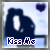 Animated contact sheet of a dark silhouette couple kissing with "Kiss Me" text and purple heart, displayed on light blue background across 7 frames.