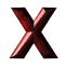 nine X-shaped icons in varying metallic colors on a gray background, with no visible animation changes