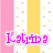 A static pixel art icon with vertical pink and yellow stripes, white dotted bands, and purple text reading 'Katsuyu?' over a gray lower section.