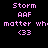 Pixelated text display with 'Storm' and 'AAF' above a partially visible phrase, featuring pink highlight changes across four distinct states.