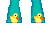 A 4x4 contact sheet of a pixel art animation featuring a cartoon woman in teal clothing with yellow duck motifs, accompanied by text fragments and partial words on a white background.
