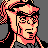Pixelated 48x48 static buddy icon featuring a stylized character with light skin, black hair, and glasses against a gray background.