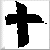 A black cross icon with blue text reading 'Got Jesus? Cuz It's Hell Without Him' arranged in a