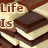 A pixelated image of stacked chocolate bars with text reading "Life Is Like A Box Of Chocolates" in four