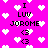 Pixelated pink background with white heart shapes and black text reading 'I LUV JOROME <3' repeated in a pattern