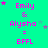 Cyan background with pink text and stars; four identical display 'Emily & Alysha = BFFL' in pixelated font, each has a single star near the top-left corner