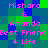Pixelated text in pink reads "Mishara & Amanda Best Friend 4 Life" over a blue and green checkered background.