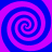 Four identical spirals arranged in a , each spiral alternating between blue and magenta stripes on a solid background