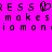 Pixelated text on bright pink background with heart symbol replacing 'O' in repeated words.