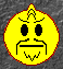 A 3x3 grid of yellow circular cartoon faces with red outlines on a gray background, showing sequential animation frames where facial features change across the sequence.