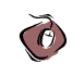 Brown rounded shape with a white mouse cursor inside, outlined in black, with a thin black line extending from the top left corner.
