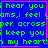 Blue background with green text reading 'hear you iams,i feel yams,i feel per across keep you in my heart!' in four , each bordered by pink lines, with a pink heart in the bottom-right