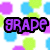 Pixelated text labels 'GRAPE', 'BERRY', and 'LIME' in purple, blue, and green respectively over a background of overlapping colored circles.