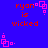 Blue background with red text 'ryan is wicked' and pink square-based pixel art elements in four corners.
