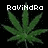 Three green cannabis leaf icons with pixelated text above and below, displayed on a black background with one gray
