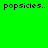 Four identical pixelated text elements reading 'popsicles..' displayed in a on solid colored backgrounds