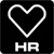 Pixelated white heart outline on black background with 'HR' text below, rendered in low-resolution digital style.