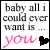 Two side-by-side pixelated text with 'baby all i could ever want is ... you' in black and pink, one with a black heart icon, the other with a pink heart icon