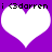 Two identical white heart shapes on a purple background with black text above each heart reading "i <3 darren".