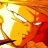 A 48x48 pixel animated contact sheet showing two frames of a Dragon Ball Z character with fiery orange and yellow hair, alongside black background text reading "Anime IM" and "COM" in white pixelated font.