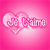 Pixelated pink heart shape with stylized text 'Bella' in lighter pink tones on a solid pink background.