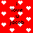 Red background with white pixelated hearts and black text reading 'i love u jacob' repeated across the image.