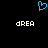 Blue pixelated heart symbol above two identical white text strings on black background.