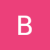 A static image shows a white capital letter B centered on a solid pink background with pixelated edges.