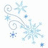 Pixelated winter-themed icon with snowflakes and swirls on white background, paired with text exchanges about cold weather.