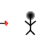 A pixelated stick figure with a black head and limbs holds a red arrow, surrounded by red hearts that increase in number across frames.