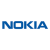 Blue pixelated text spelling 'NOKIA' on a white background, with visible pixelation and no additional elements.
