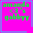 Four identical pink square with cyan borders display green text reading 'amanda <3's gabbyy' and a small cyan heart or star symbol in the bottom-right corner of the rightmost
