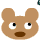 Brown bear head with white eyes and brown nose, multiple variations of teal envelope icons positioned on its head and around it.