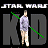 A 48x48 pixel buddy icon featuring a Star Wars-themed character with a green lightsaber, displayed on a black background with "STAR WARS" text above and large gray letters below, alongside a separate green "Original Icons .com" logo on the right.