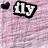 A static image displays multiple instances of the word 'ily' in white text with black outlines on a pink textured background, each instance varying in size and position.