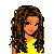 Pixel art contact sheet showing three animated frames of a cartoon woman with text phrases about unrequited love, displayed on a gray background.