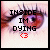 six shows a close-up of a human eye with text overlays changing , including 'INSIDE IM DYING' and a red '<3' symbol