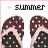Animated contact sheet of 9 frames showing flip-flop icons with 'summer' text, featuring color variations in the word and footwear design across frames.