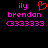 Pixelated text and symbols on black background with red heart symbol in top-left view.
