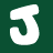 Green background displays white 'jets' text and stylized 'J'/'S' letters in multiple arrangements with a small pixelated logo at bottom right.