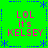 Green background with blue dotted borders and star motifs, displaying repeated pink text "LOL it's KELSEY" in four quadrants.