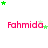 Pixelated pink text 'Fahmida' with green and light green stars scattered above and around it on a white background.