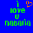 Blue background with green pixelated text reading 'i love u natalia' and an orange heart symbol above the word 'love'.