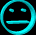 Cyan circular icon with a neutral face, showing three sequential views of the head turning left to right against black background.